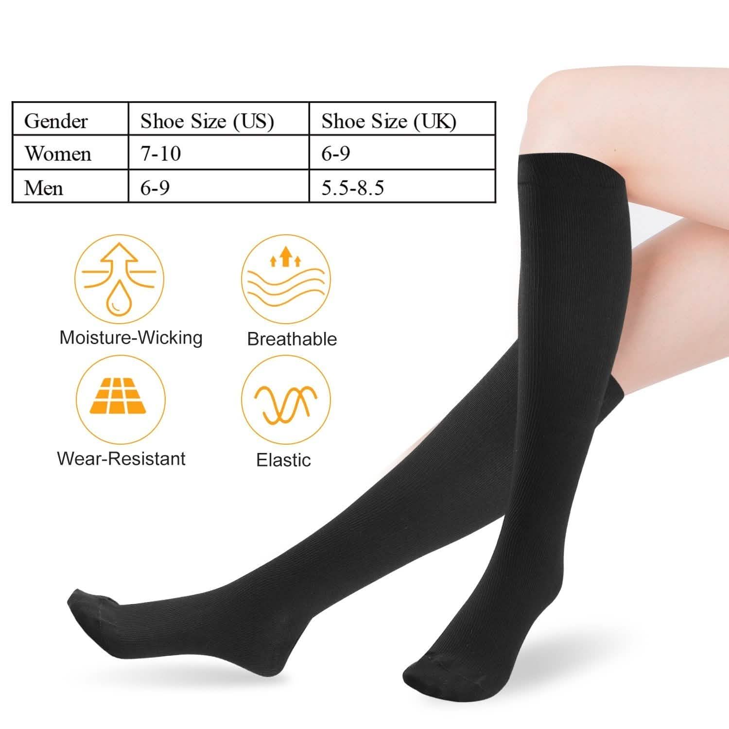 Unisex Compression Socks 15-20 mmHg Graduated Support Sports Fitness Health & Wellness - Tophatter Daily Deals