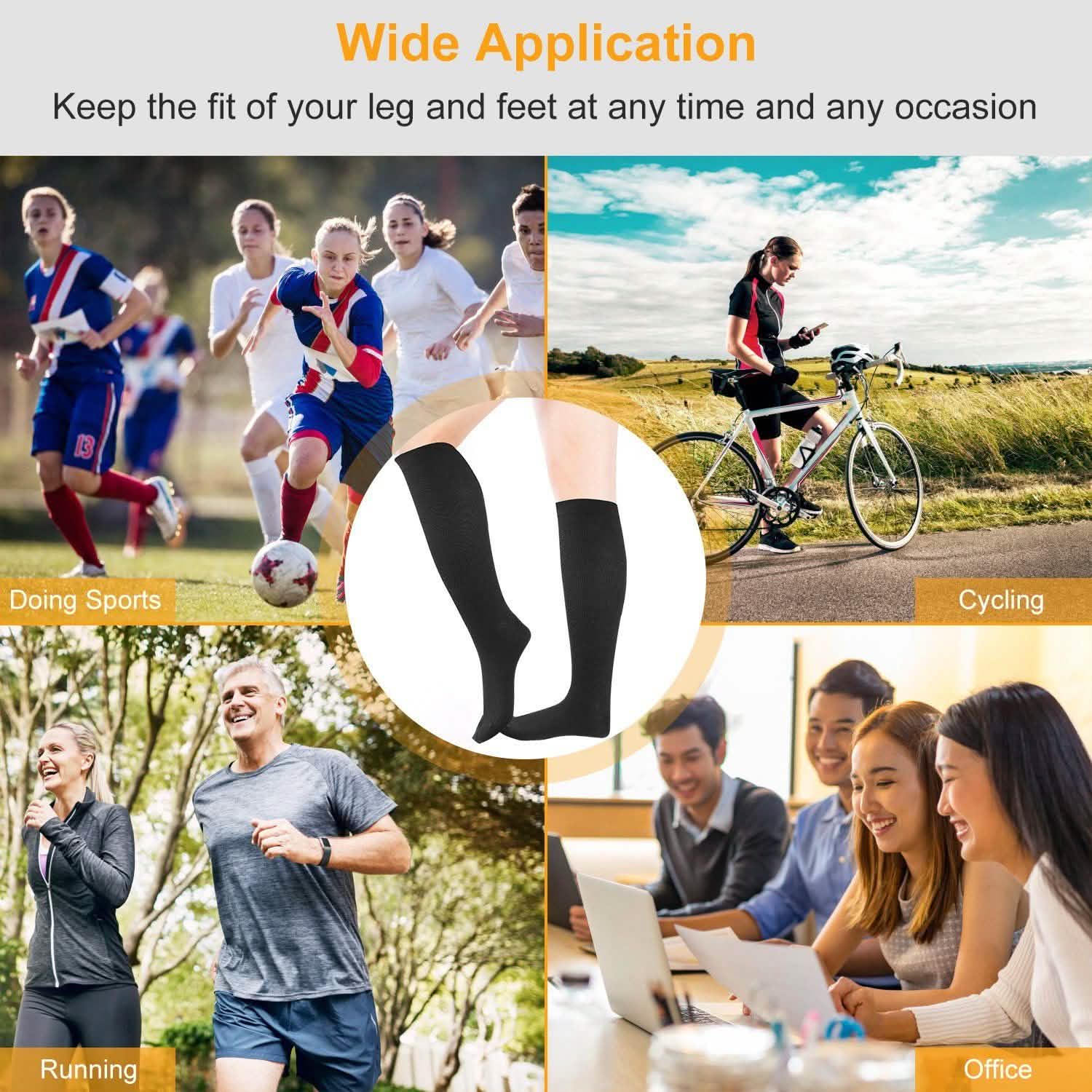 Unisex Compression Socks 15-20 mmHg Graduated Support Sports Fitness Health & Wellness - Tophatter Daily Deals