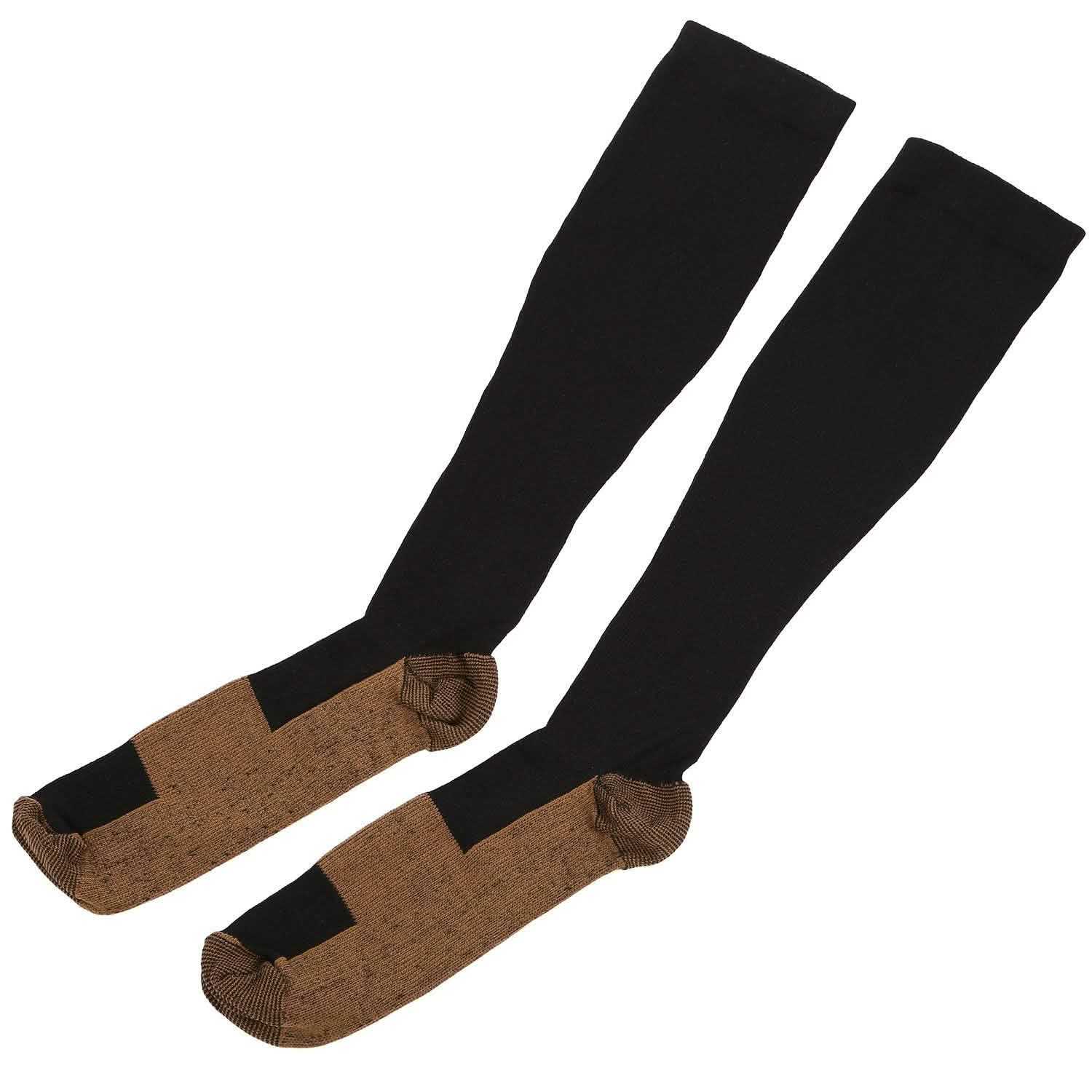 Unisex Copper Compression Socks Black Health & Wellness - Tophatter Daily Deals