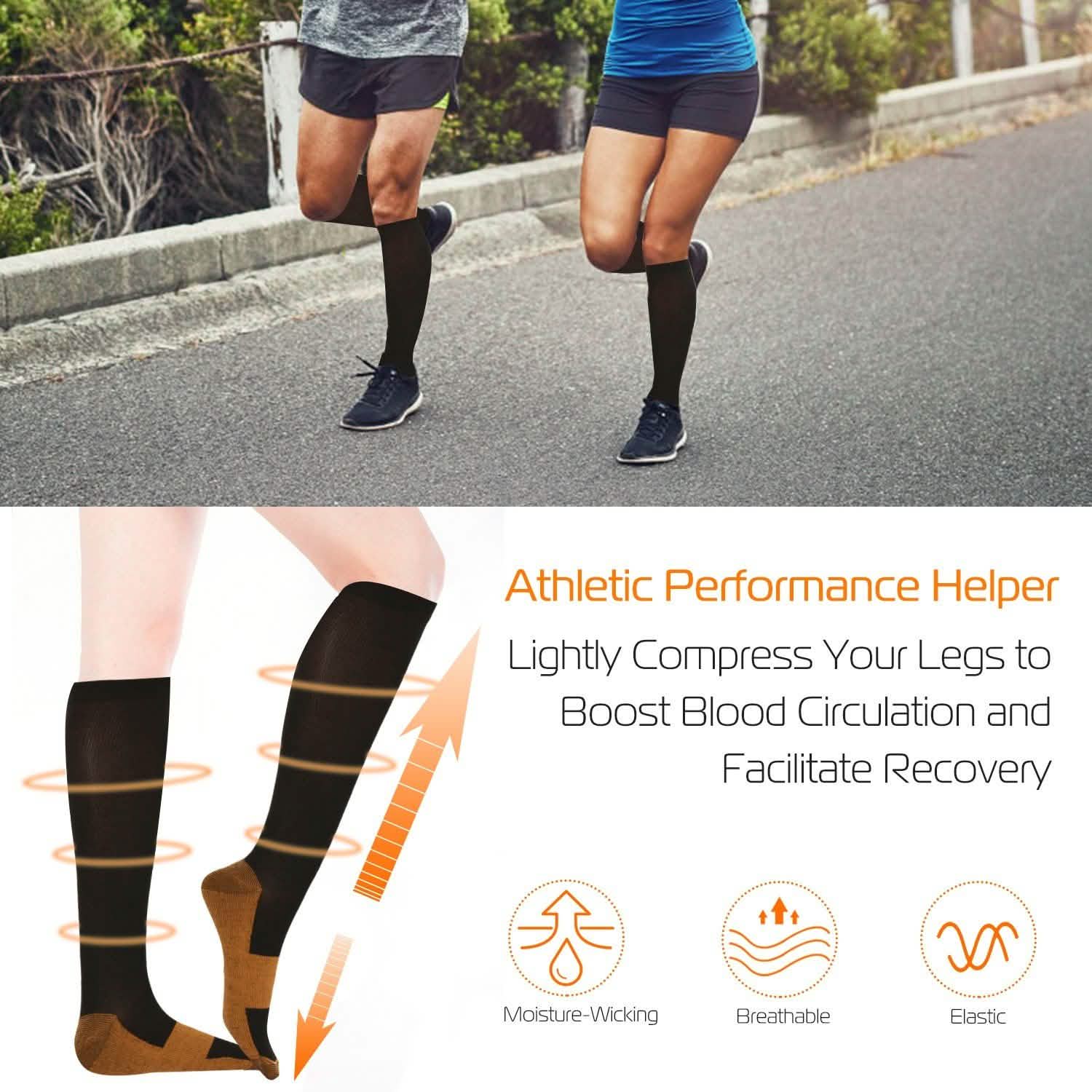 Unisex Copper Compression Socks Health & Wellness - Tophatter Daily Deals