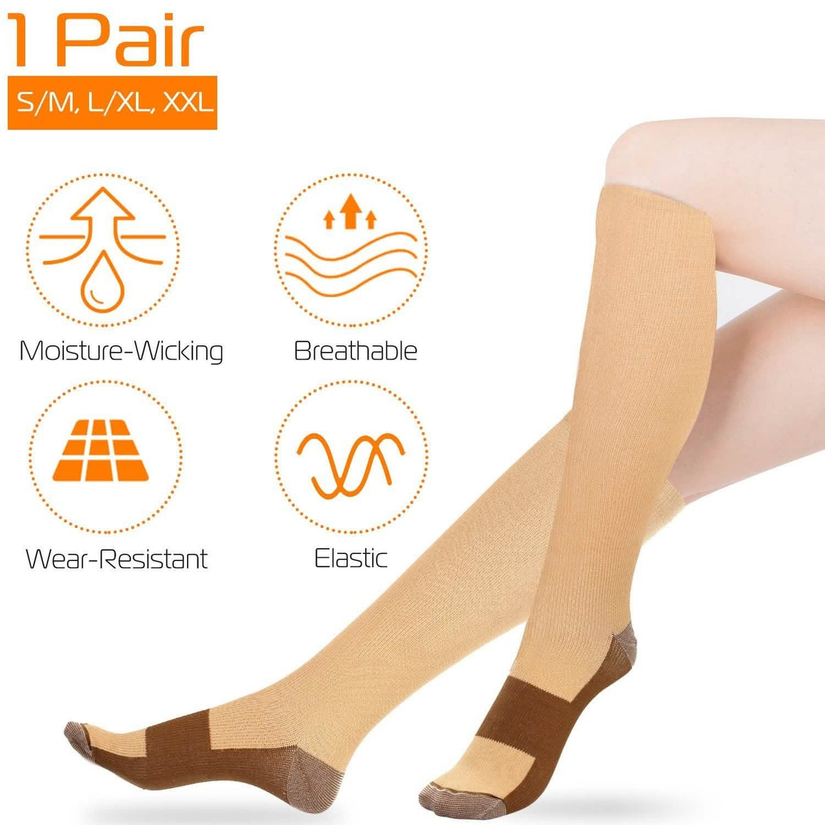 Unisex Copper Compression Socks Health & Wellness - Tophatter Daily Deals