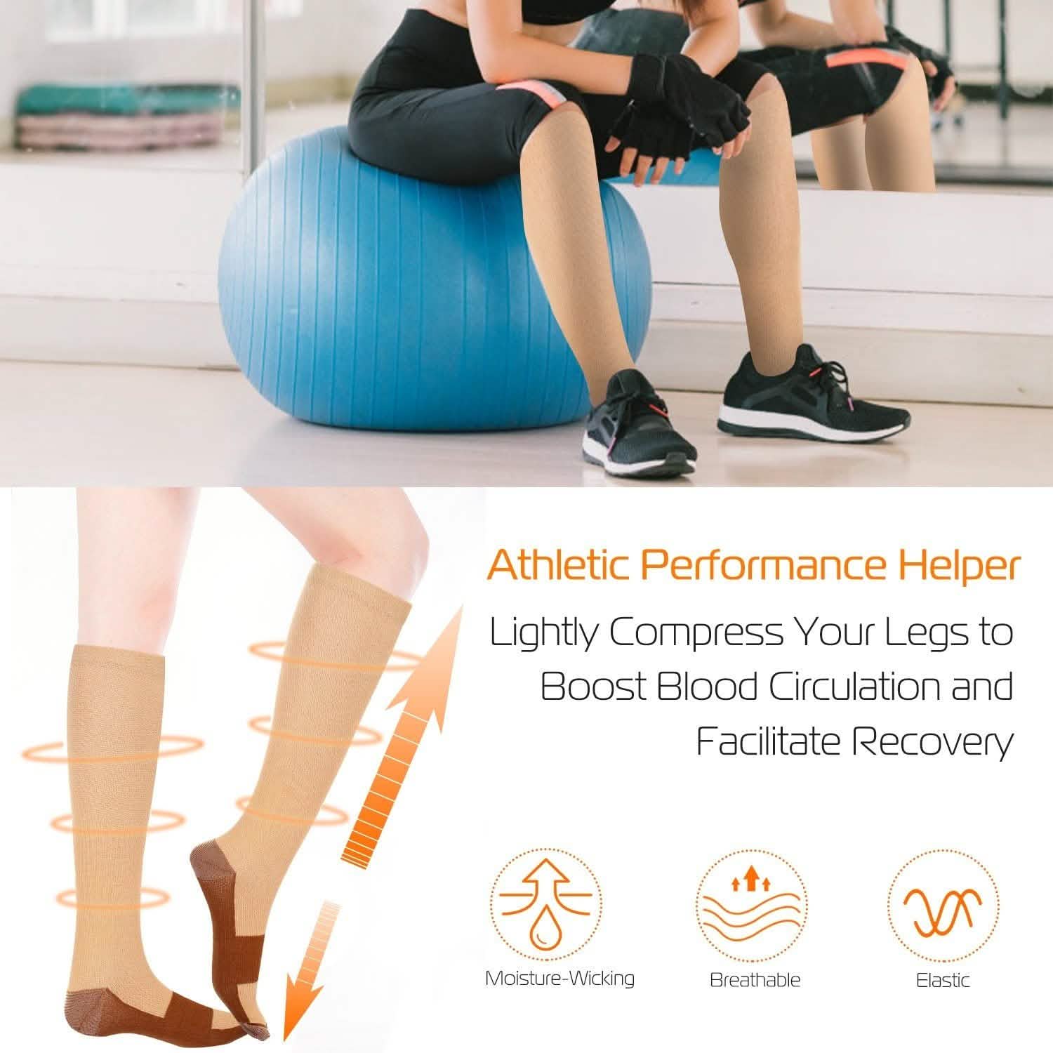 Unisex Copper Compression Socks Health & Wellness - Tophatter Daily Deals