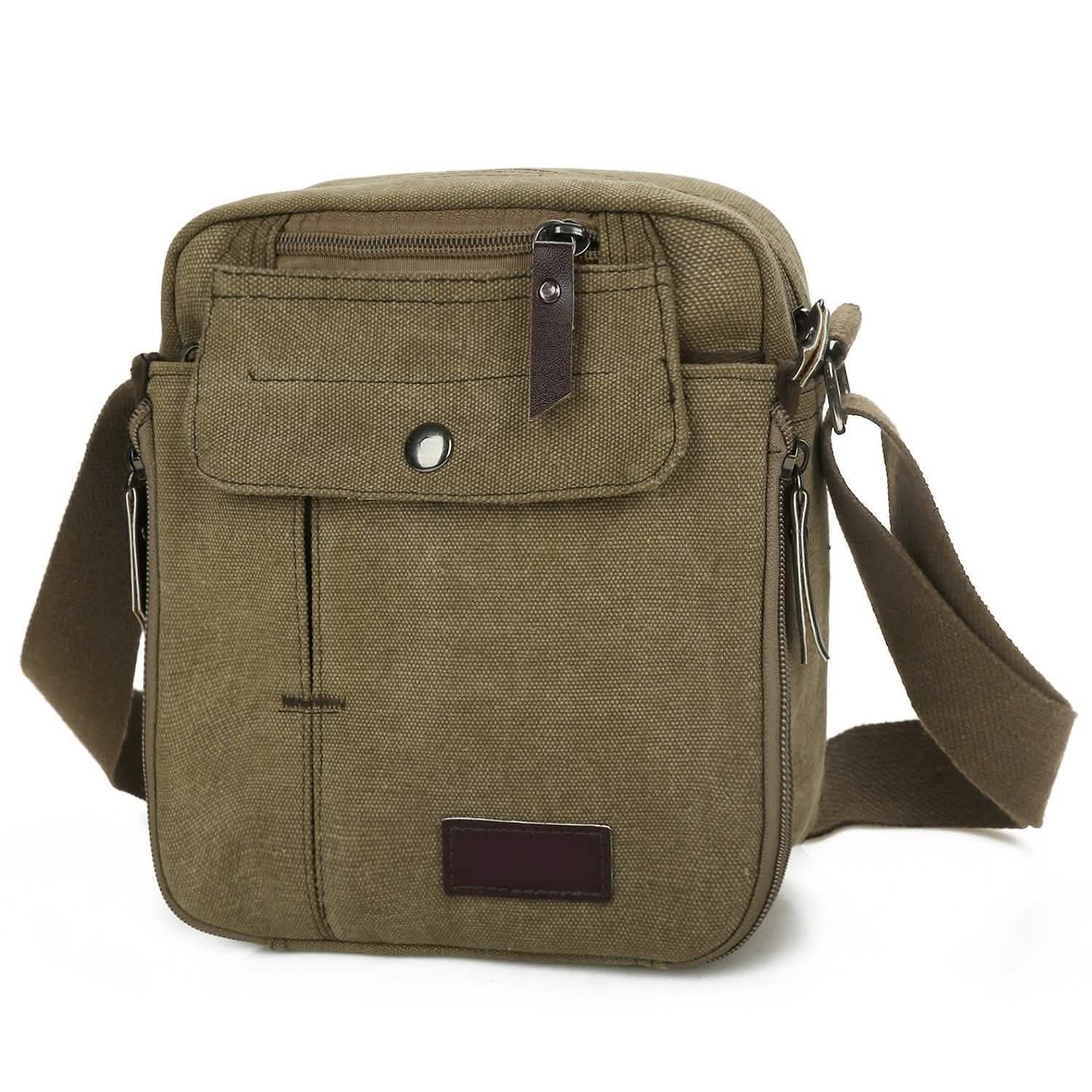 Unisex Crossbody Bags Canvas Khaki Handbags & Wallets - Tophatter Daily Deals