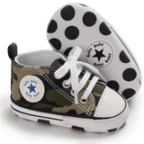 Unisex High Top Sneaker Soft Anti-Slip Sole Newborn Infant Denim Shoes Camo Baby Gear - Tophatter Daily Deals