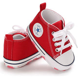 Unisex High Top Sneaker Soft Anti-Slip Sole Newborn Infant Denim Shoes Baby Gear - Tophatter Daily Deals