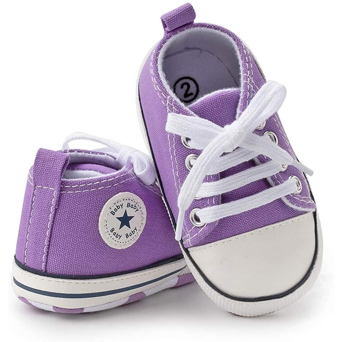 Unisex High Top Sneaker Soft Anti-Slip Sole Newborn Infant Denim Shoes Baby Gear - Tophatter Daily Deals