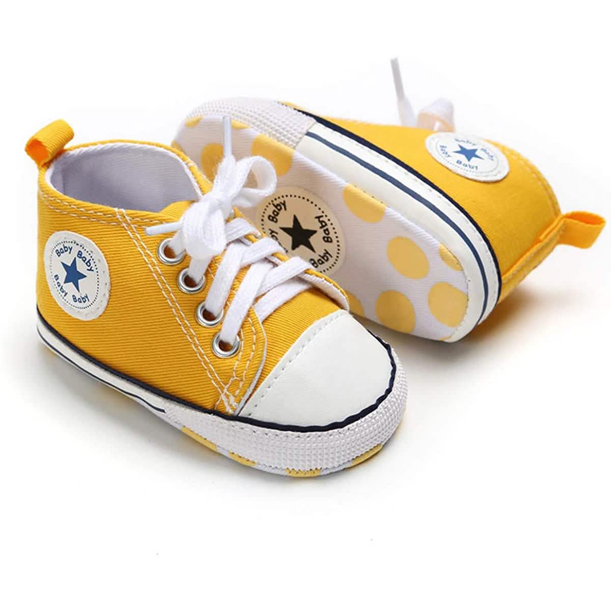 Unisex High Top Sneaker Soft Anti-Slip Sole Newborn Infant Denim Shoes Baby Gear - Tophatter Daily Deals