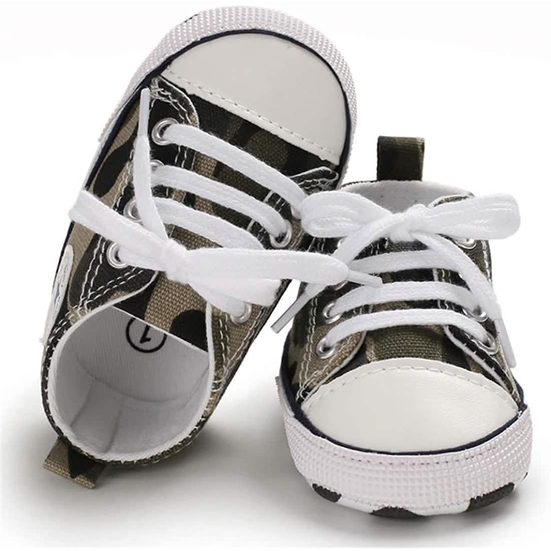 Unisex High Top Sneaker Soft Anti-Slip Sole Newborn Infant Denim Shoes Baby Gear - Tophatter Daily Deals