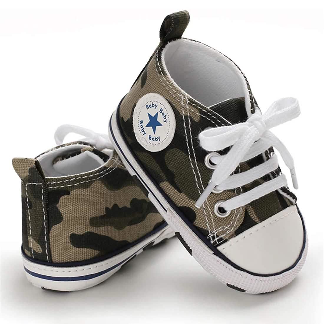 Unisex High Top Sneaker Soft Anti-Slip Sole Newborn Infant Denim Shoes Baby Gear - Tophatter Daily Deals