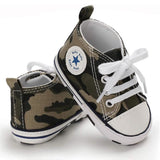 Unisex High Top Sneaker Soft Anti-Slip Sole Newborn Infant Denim Shoes Baby Gear - Tophatter Daily Deals