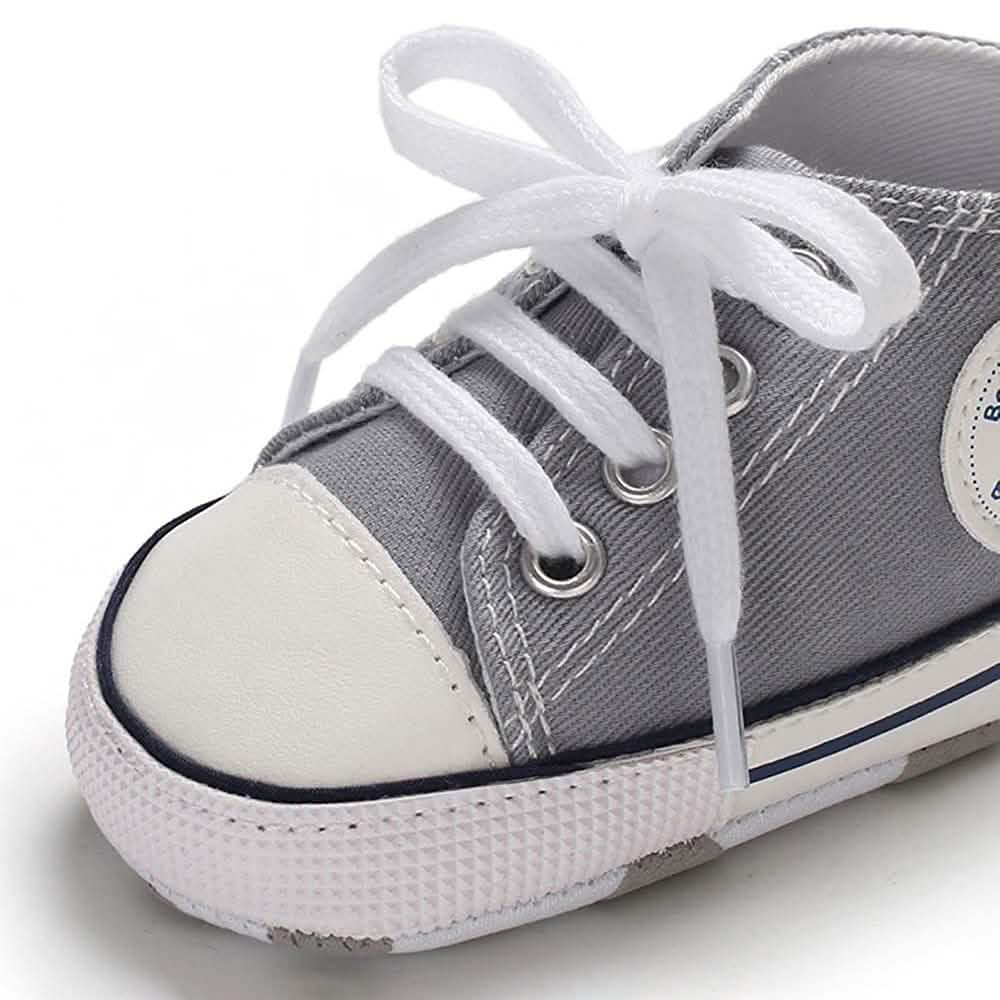 Unisex High Top Sneaker Soft Anti-Slip Sole Newborn Infant Denim Shoes Baby Gear - Tophatter Daily Deals
