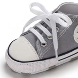 Unisex High Top Sneaker Soft Anti-Slip Sole Newborn Infant Denim Shoes Baby Gear - Tophatter Daily Deals
