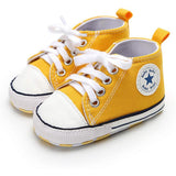 Unisex High Top Sneaker Soft Anti-Slip Sole Newborn Infant Denim Shoes Baby Gear - Tophatter Daily Deals