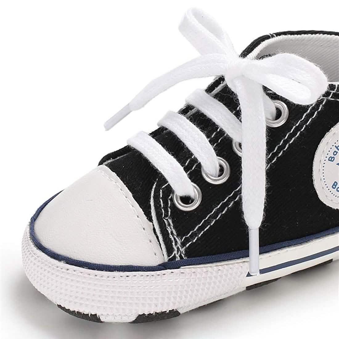 Unisex High Top Sneaker Soft Anti-Slip Sole Newborn Infant Denim Shoes Baby Gear - Tophatter Daily Deals