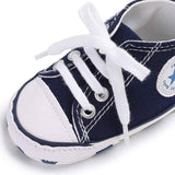 Unisex High Top Sneaker Soft Anti-Slip Sole Newborn Infant Denim Shoes Baby Gear - Tophatter Daily Deals