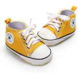 Unisex High Top Sneaker Soft Anti-Slip Sole Newborn Infant Denim Shoes Baby Gear - Tophatter Daily Deals