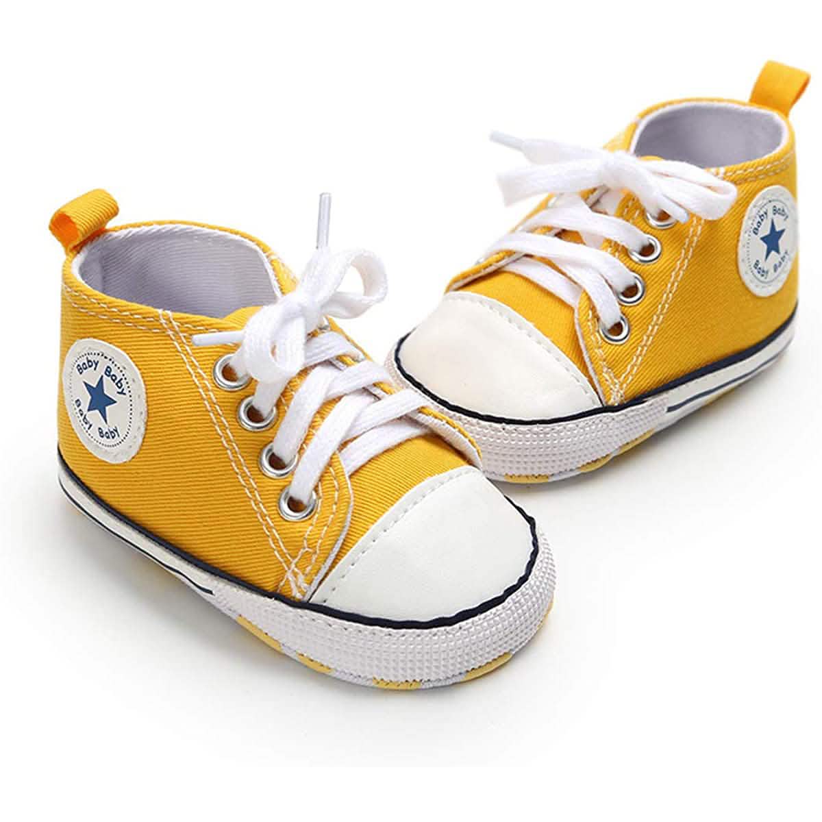 Unisex High Top Sneaker Soft Anti-Slip Sole Newborn Infant Denim Shoes Baby Gear - Tophatter Daily Deals