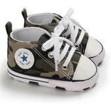 Unisex High Top Sneaker Soft Anti-Slip Sole Newborn Infant Denim Shoes Baby Gear - Tophatter Daily Deals