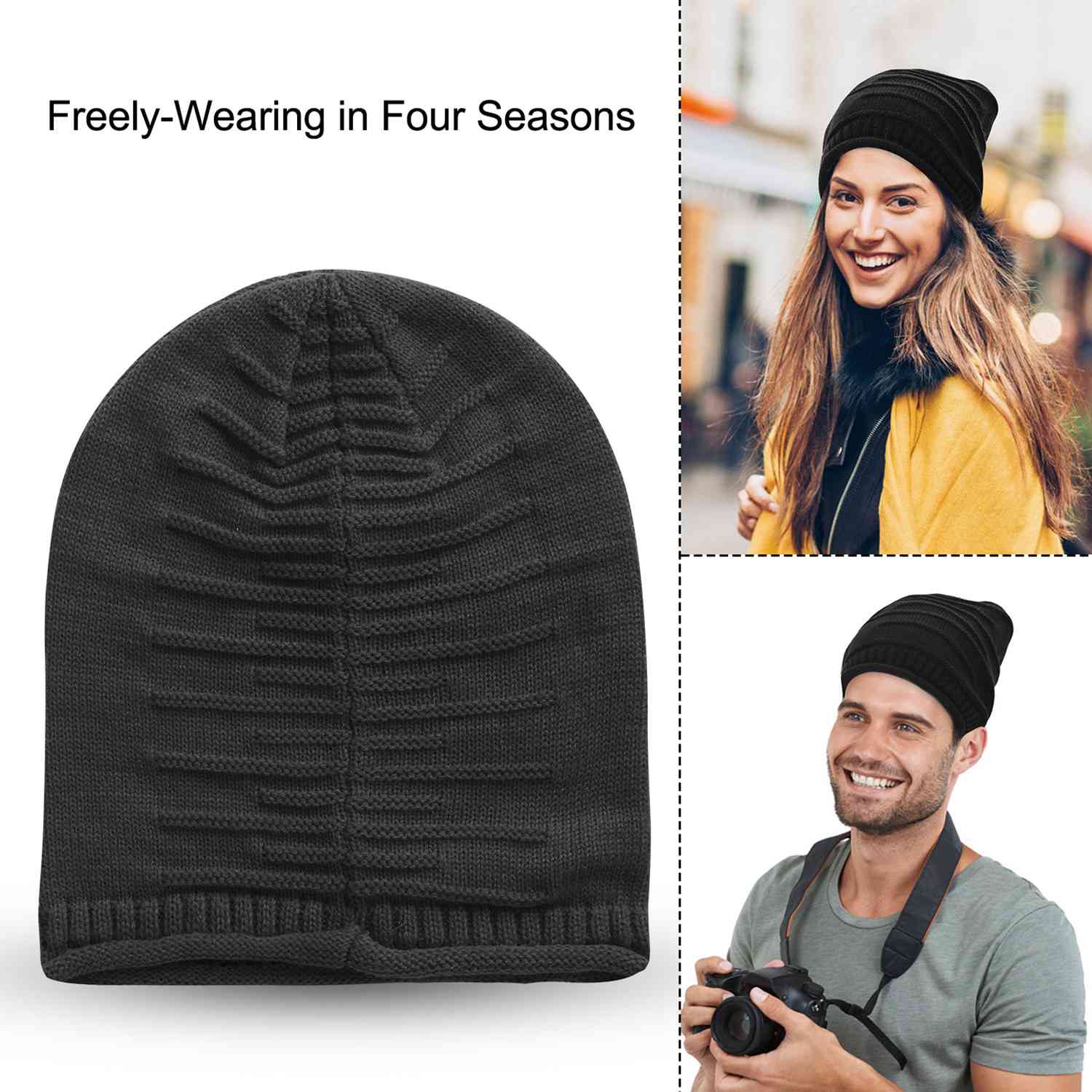 Unisex Knit Beanie Slouchy Baggy Hat Hats - Tophatter Daily Deals