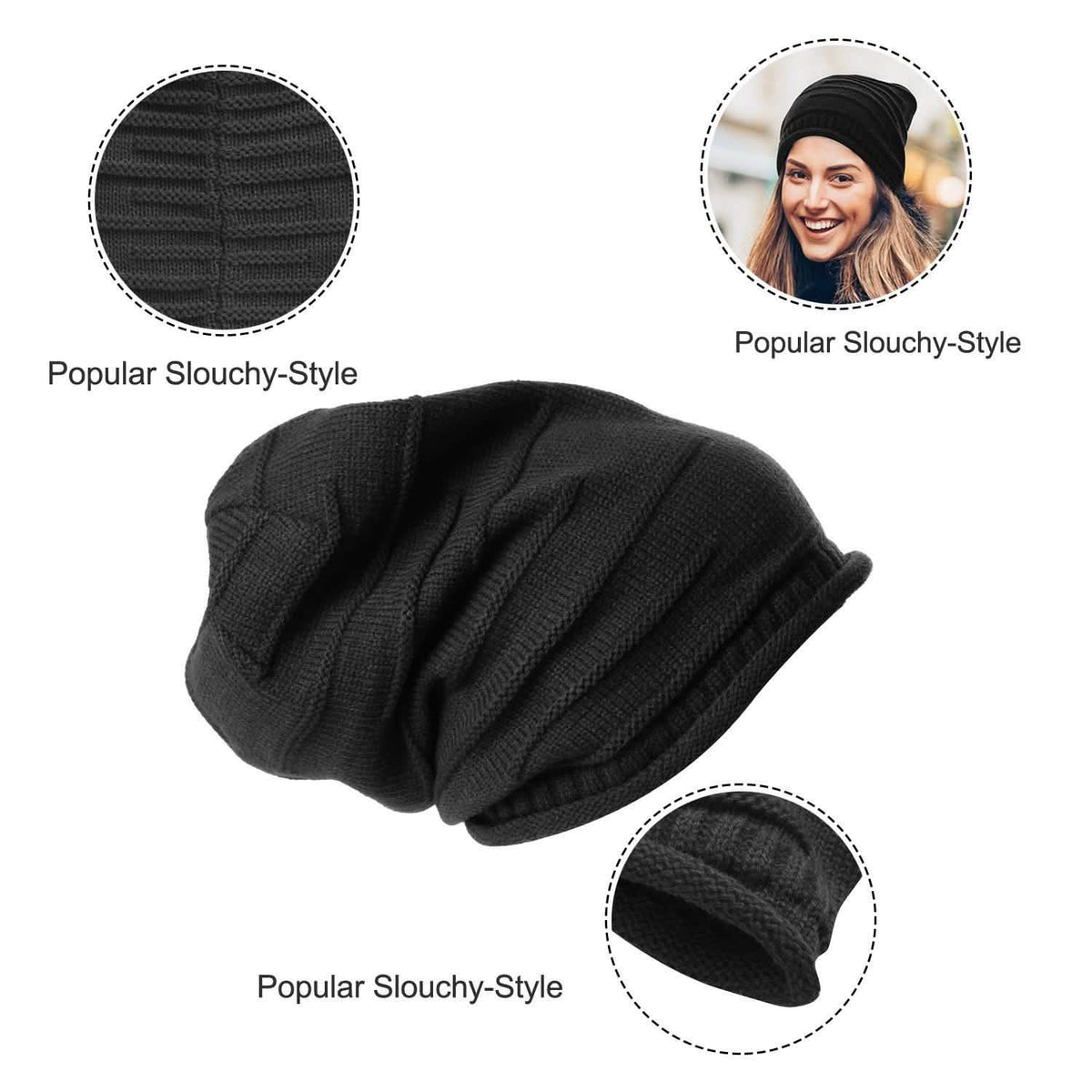 Unisex Knit Beanie Slouchy Baggy Hat Hats - Tophatter Daily Deals