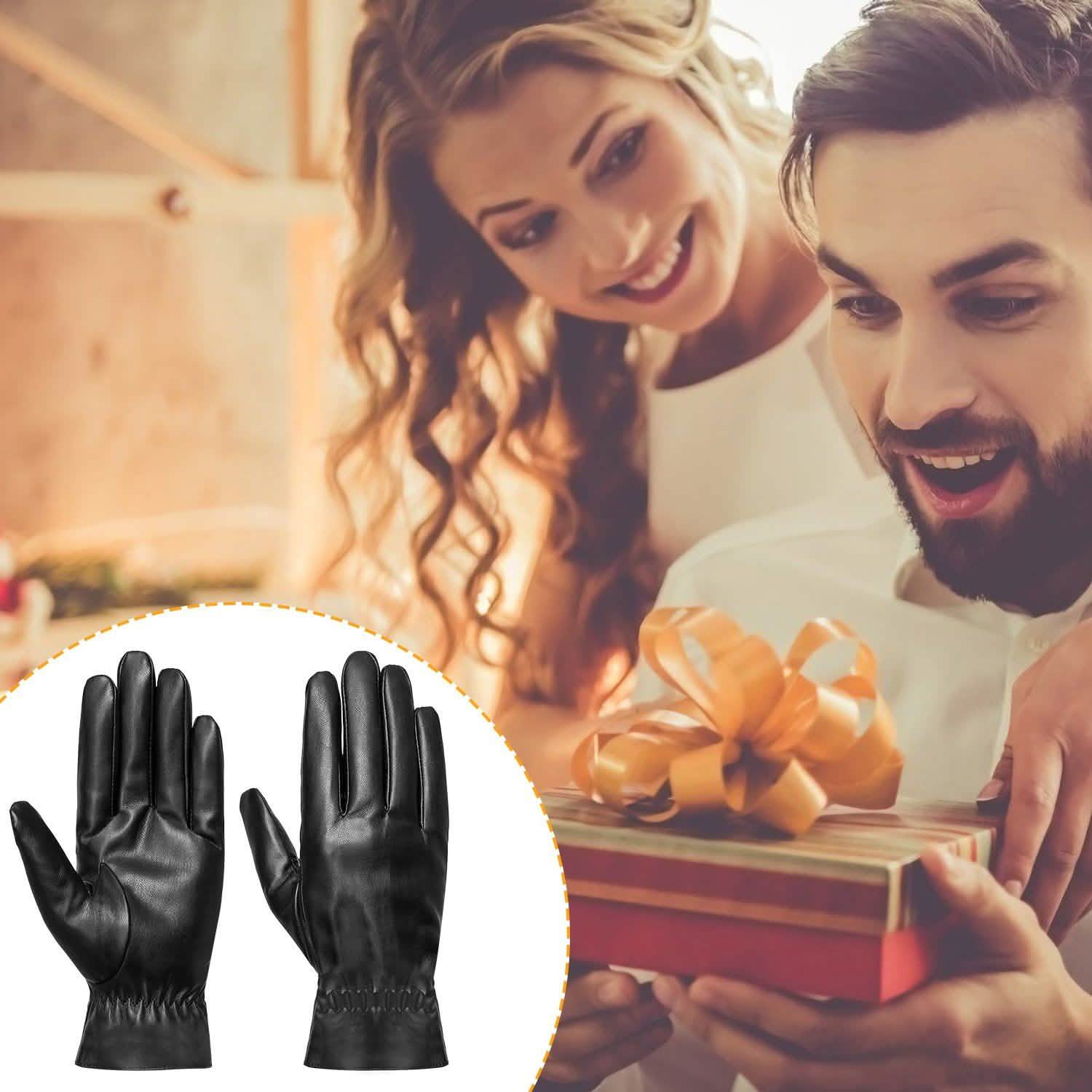 Unisex Leather Winter Warm Gloves Gloves, Scarves & Earmuffs - Tophatter Daily Deals