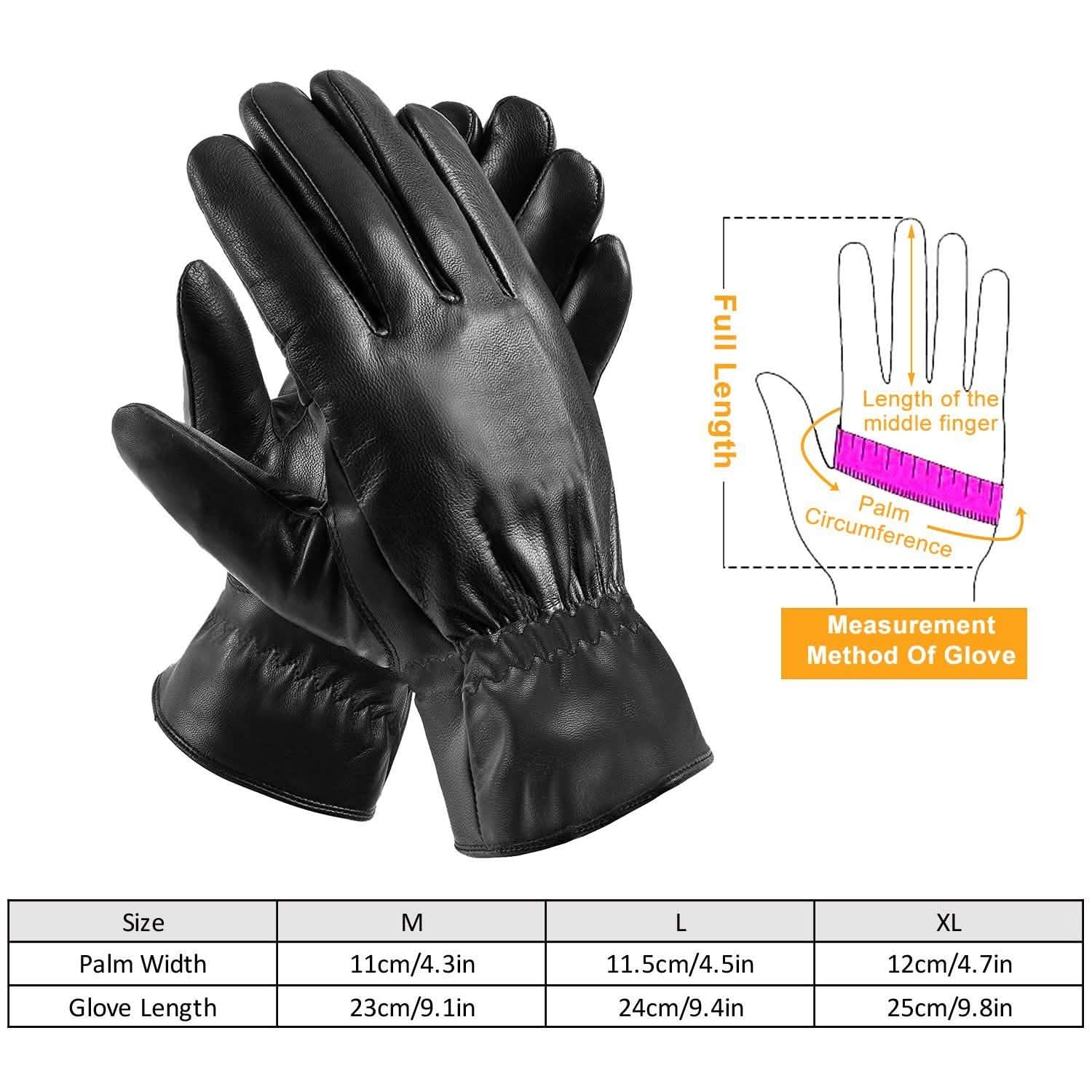 Unisex Leather Winter Warm Gloves Gloves, Scarves & Earmuffs - Tophatter Daily Deals