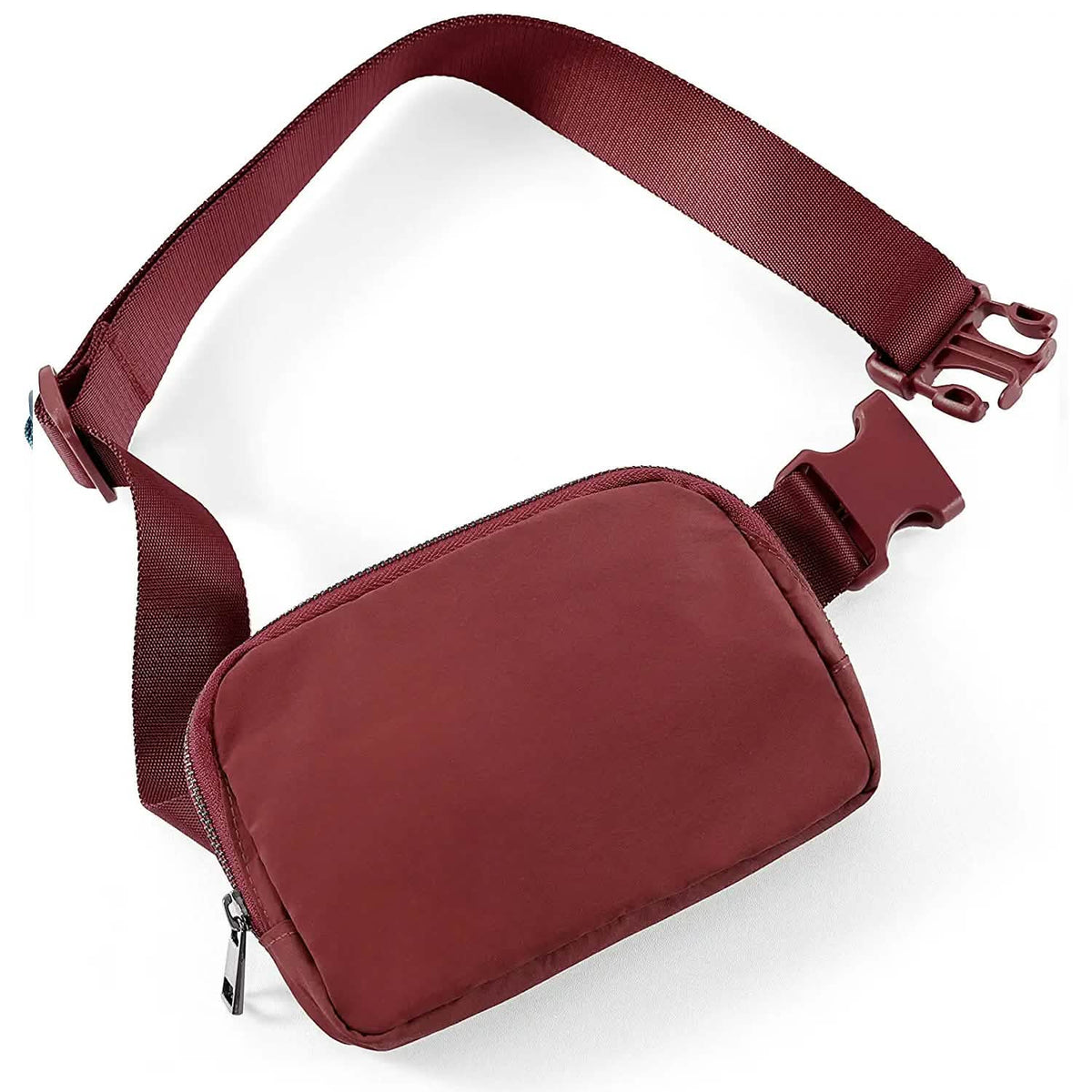 Unisex Mini Belt Bag with Adjustable Straps Small Belt Bag Wine Red Handbags & Wallets - Tophatter Daily Deals
