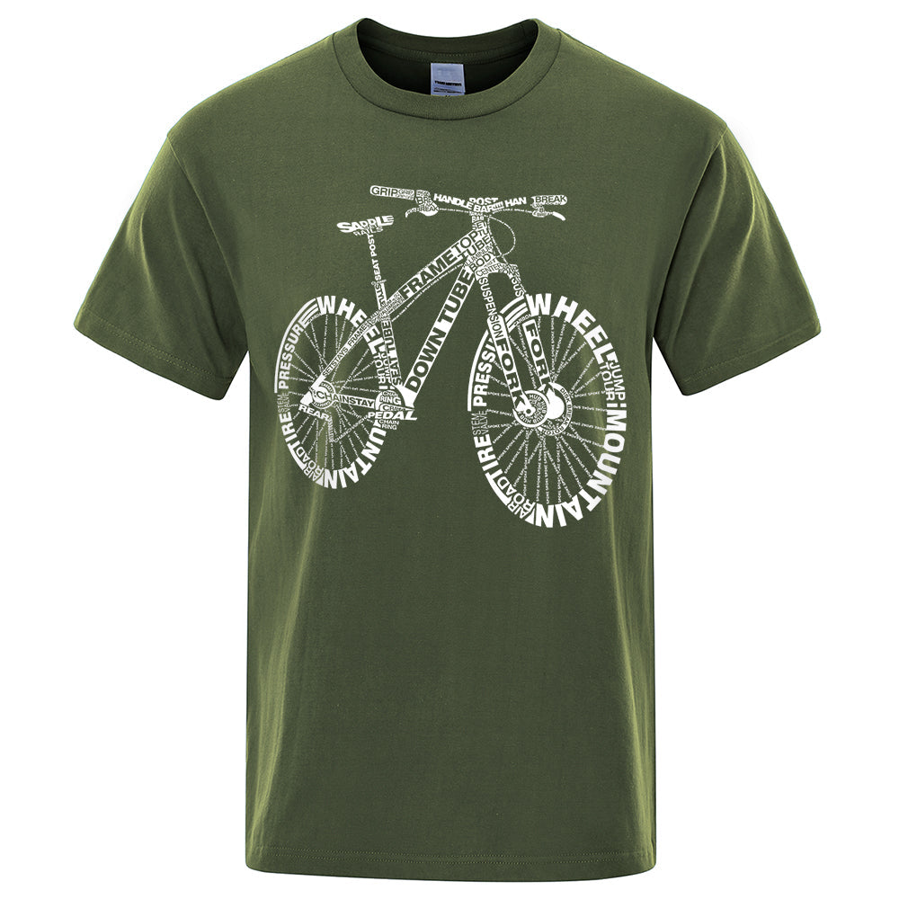 Unisex Mountain Bike Funny Print T-Shirts Tee - Tophatter Daily Deals