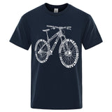 Unisex Mountain Bike Funny Print T-Shirts Dark Blue Tee - Tophatter Daily Deals