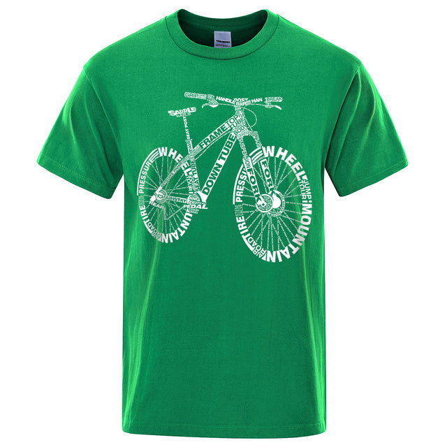 Unisex Mountain Bike Funny Print T-Shirts Green Tee - Tophatter Daily Deals