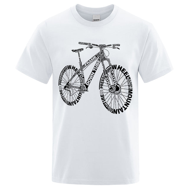 Unisex Mountain Bike Funny Print T-Shirts White Tee - Tophatter Daily Deals