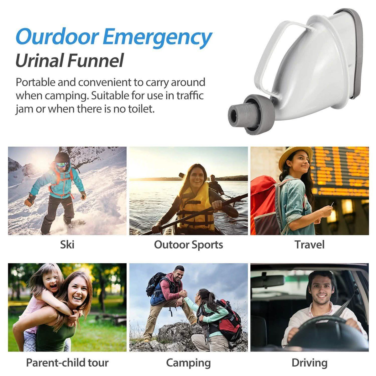 Unisex Potty Pee Funnel Adult Emergency Urinal Device Outdoor Recreation - Tophatter Daily Deals