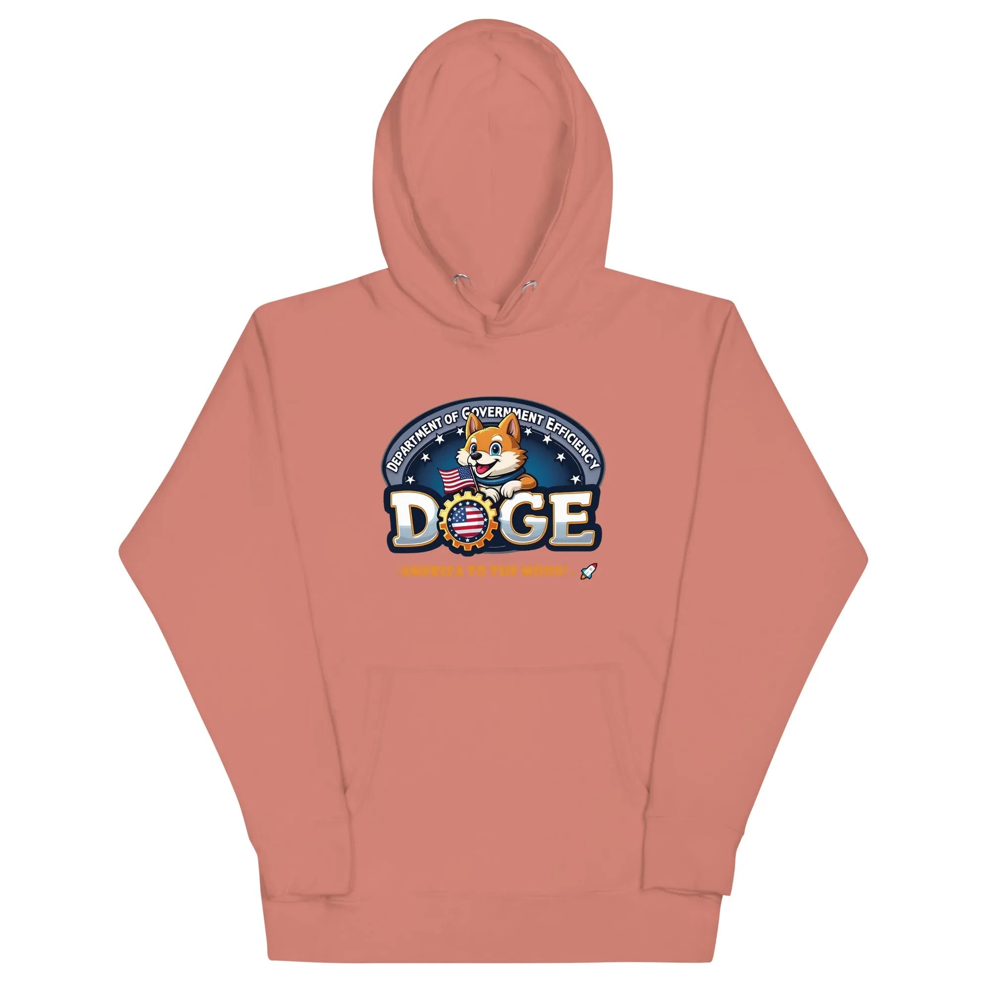 Official DOGE Department Of Government Efficiency Hoodie Dusty Rose DOGE Pullover Hoodies - Tophatter Daily Deals