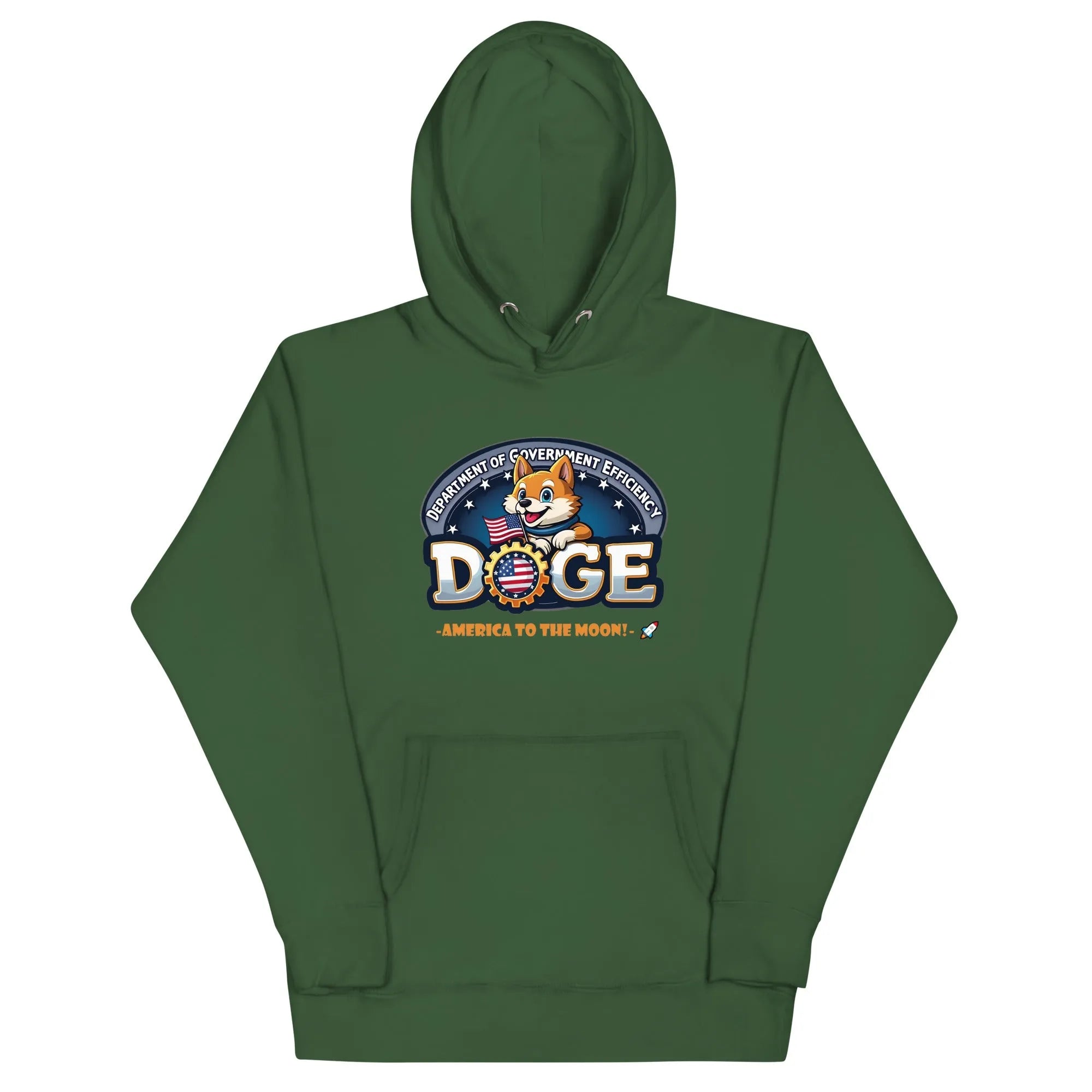 Official DOGE Department Of Government Efficiency Hoodie Forest Green DOGE Pullover Hoodies - Tophatter Daily Deals