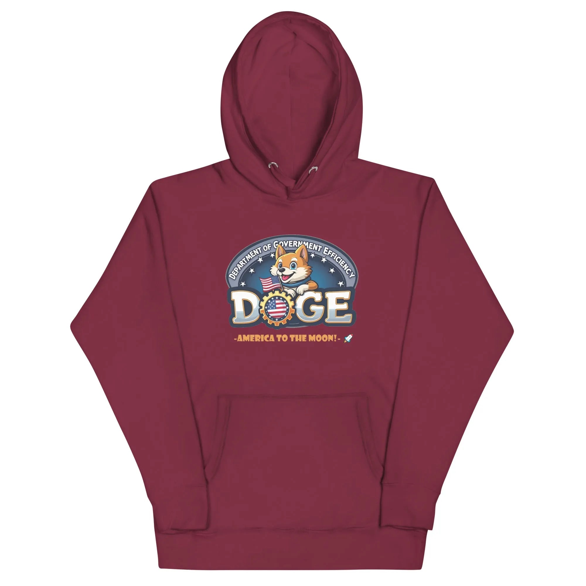 Official DOGE Department Of Government Efficiency Hoodie Maroon DOGE Pullover Hoodies - Tophatter Daily Deals