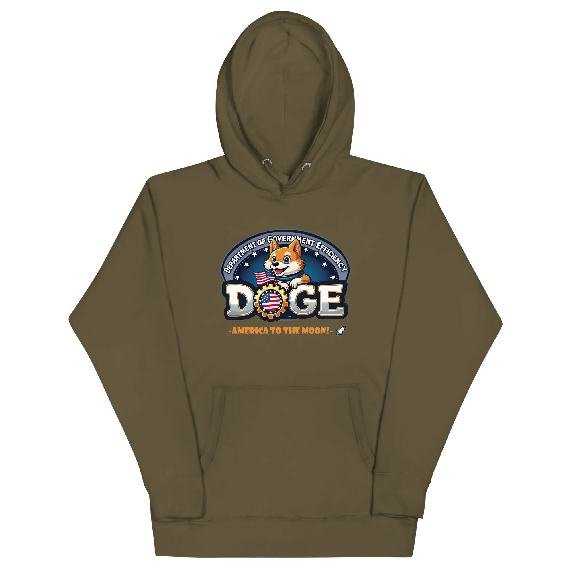 Official DOGE Department Of Government Efficiency Hoodie Military Green DOGE Pullover Hoodies - Tophatter Daily Deals