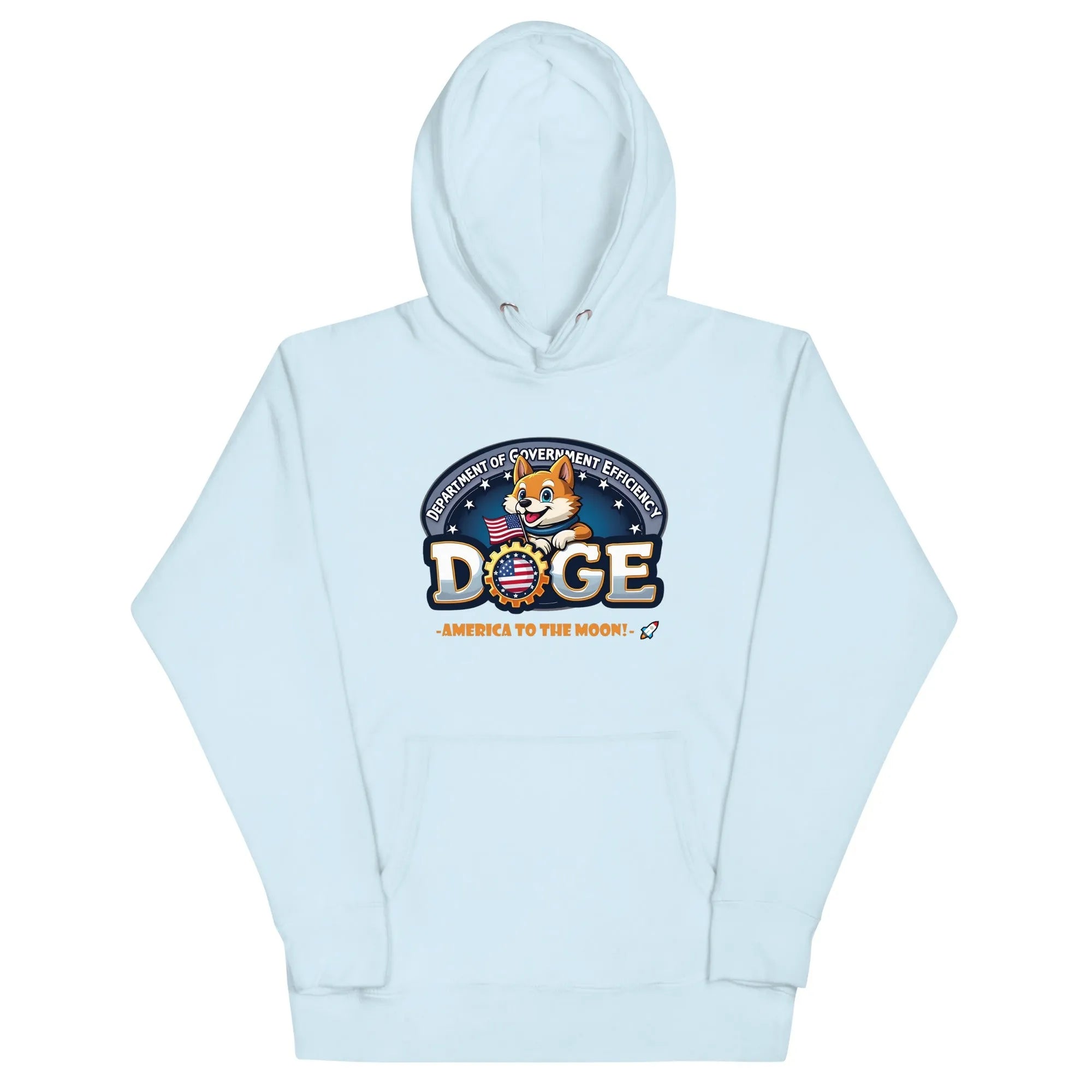 Official DOGE Department Of Government Efficiency Hoodie Sky Blue DOGE Pullover Hoodies - Tophatter Daily Deals