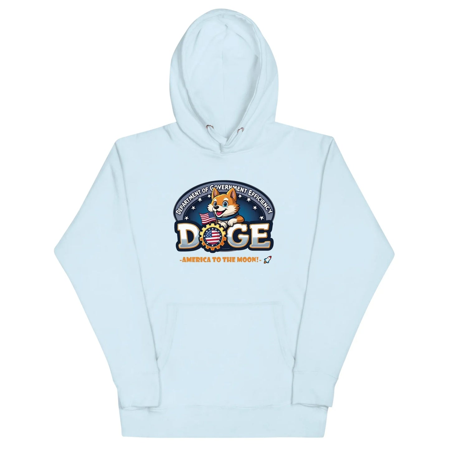 Official DOGE Department Of Government Efficiency Hoodie Sky Blue DOGE Pullover Hoodies - Tophatter Daily Deals