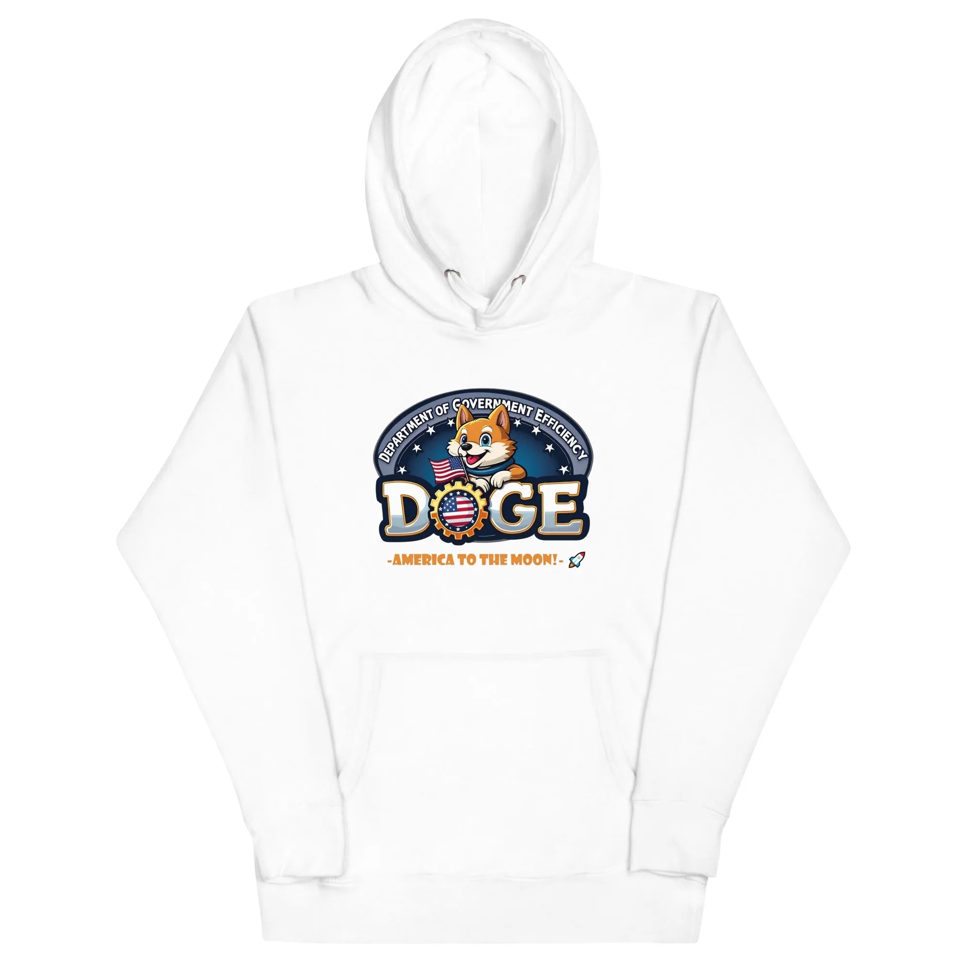 Official DOGE Department Of Government Efficiency Hoodie White DOGE Pullover Hoodies - Tophatter Daily Deals