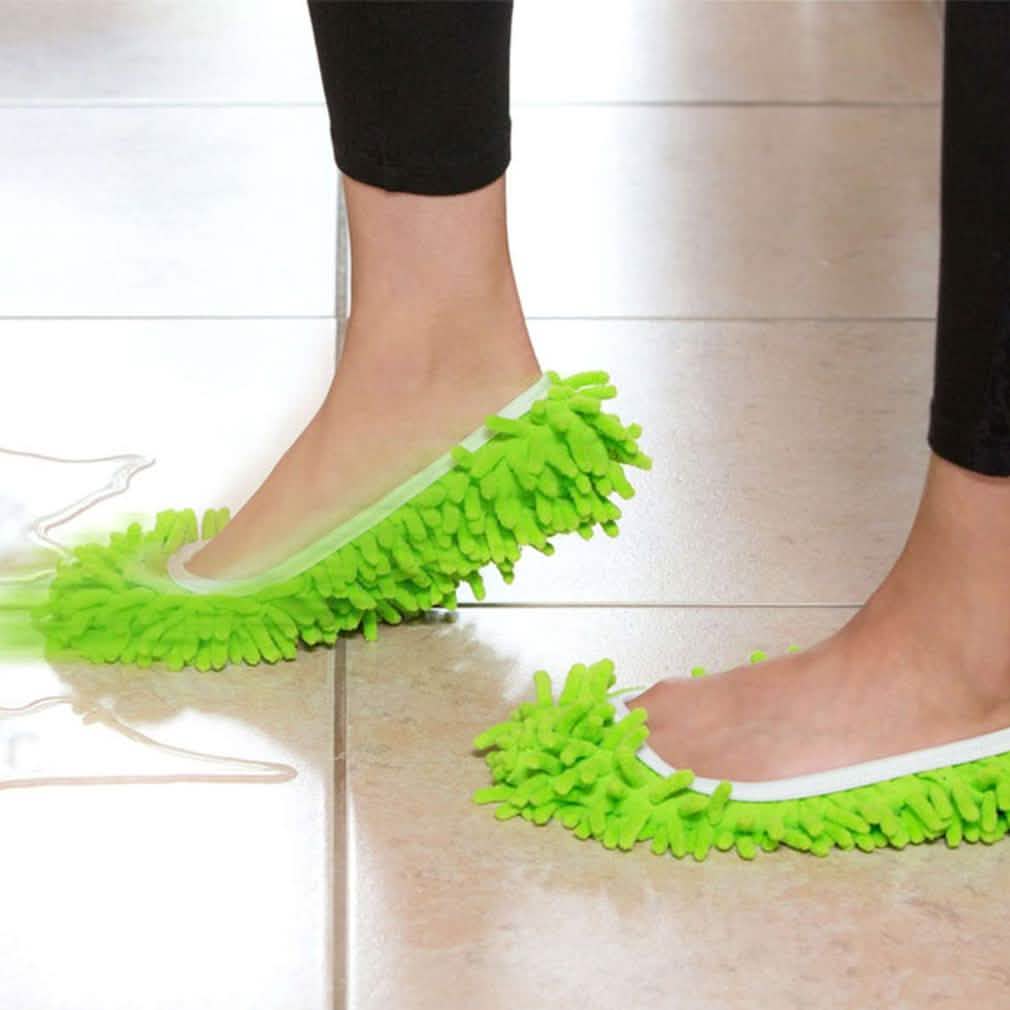 Unisex Super-Fun Machine-Washable Mop Slippers Household Appliances - Tophatter Daily Deals