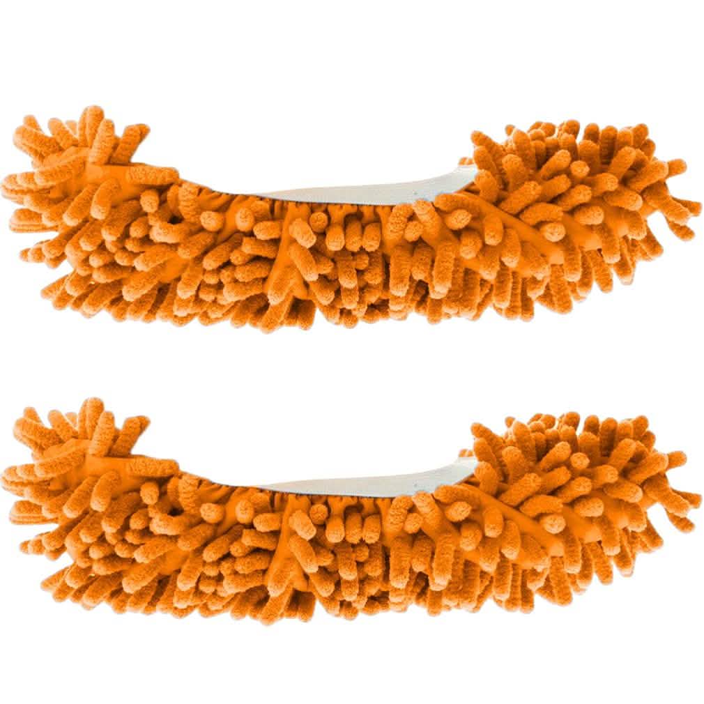 Unisex Super-Fun Machine-Washable Mop Slippers Orange Household Appliances - Tophatter Daily Deals