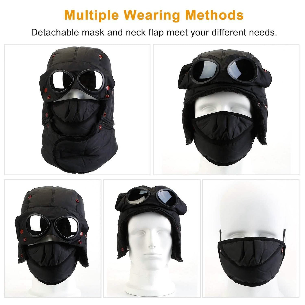 Unisex Thermal Winter Goggles Hat Outdoor Recreation - Tophatter Daily Deals