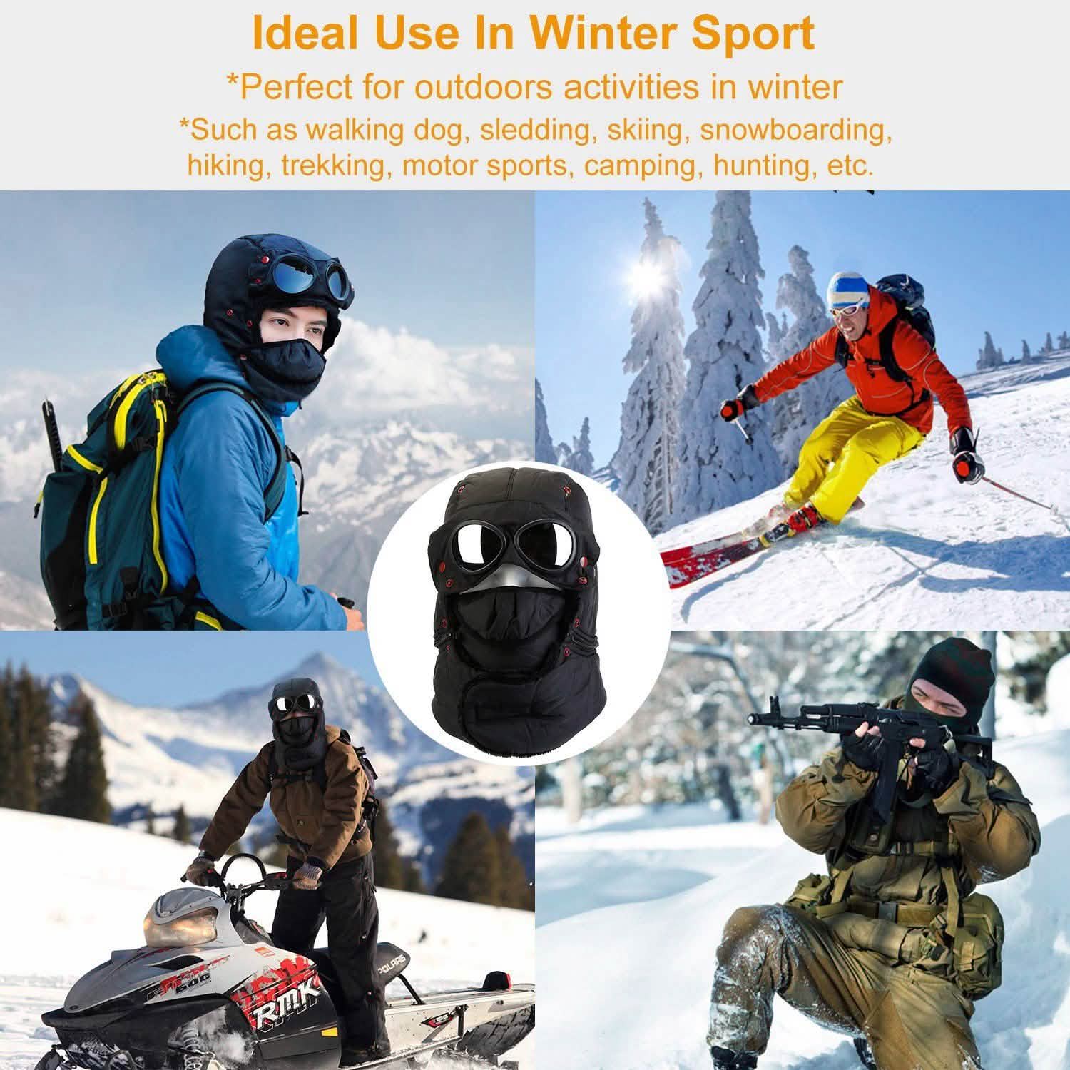 Unisex Thermal Winter Goggles Hat Outdoor Recreation - Tophatter Daily Deals