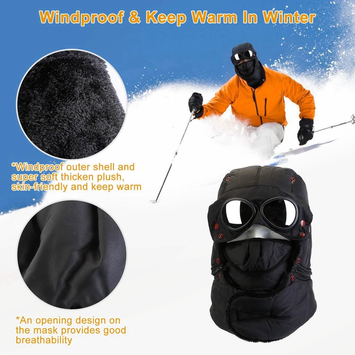 Unisex Thermal Winter Goggles Hat Outdoor Recreation - Tophatter Daily Deals