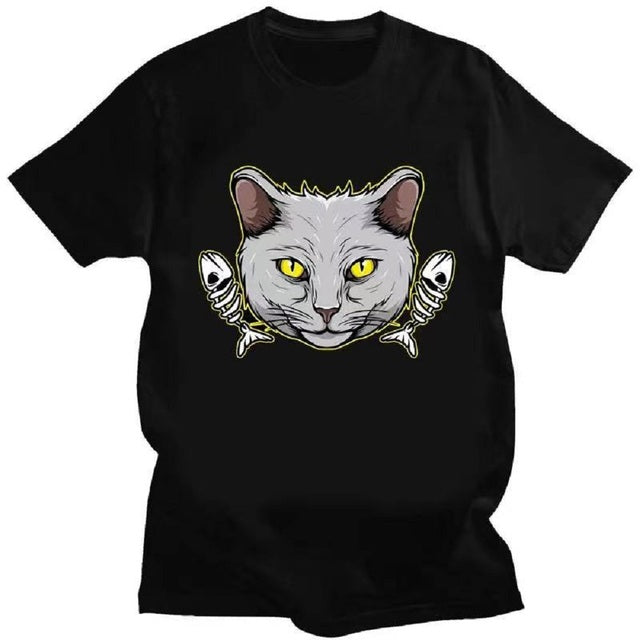 Unisex Trend Shirt Short Sleeve Tee Black Witchy Cats Tee - Tophatter Daily Deals