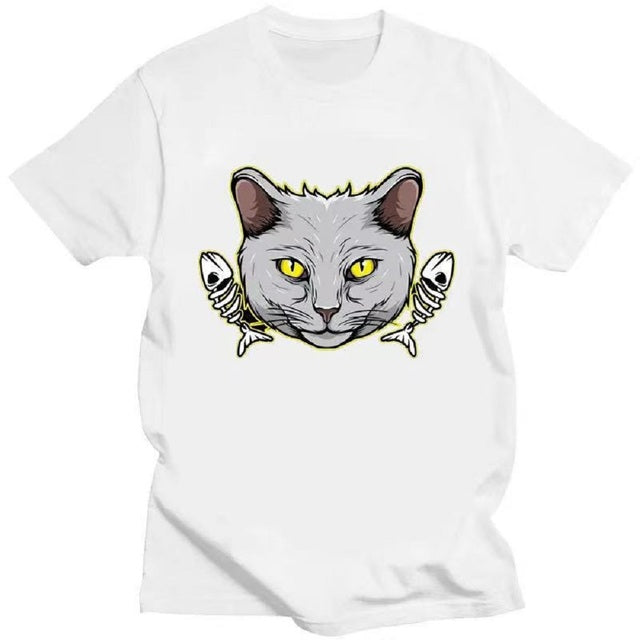 Unisex Trend Shirt Short Sleeve Tee White Witchy Cats Tee - Tophatter Daily Deals