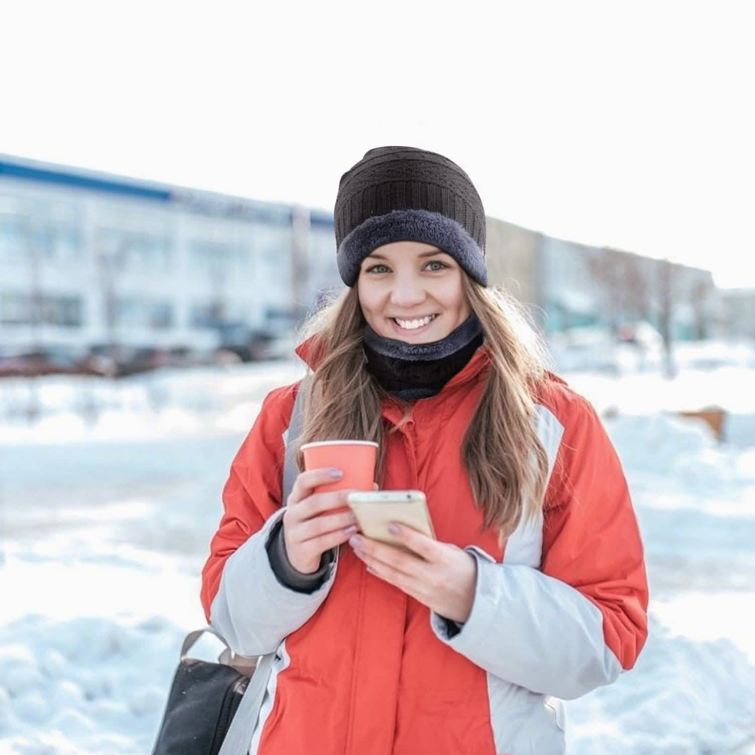 Unisex Winter Beanie Hat Scarf Set Hats - Tophatter Daily Deals