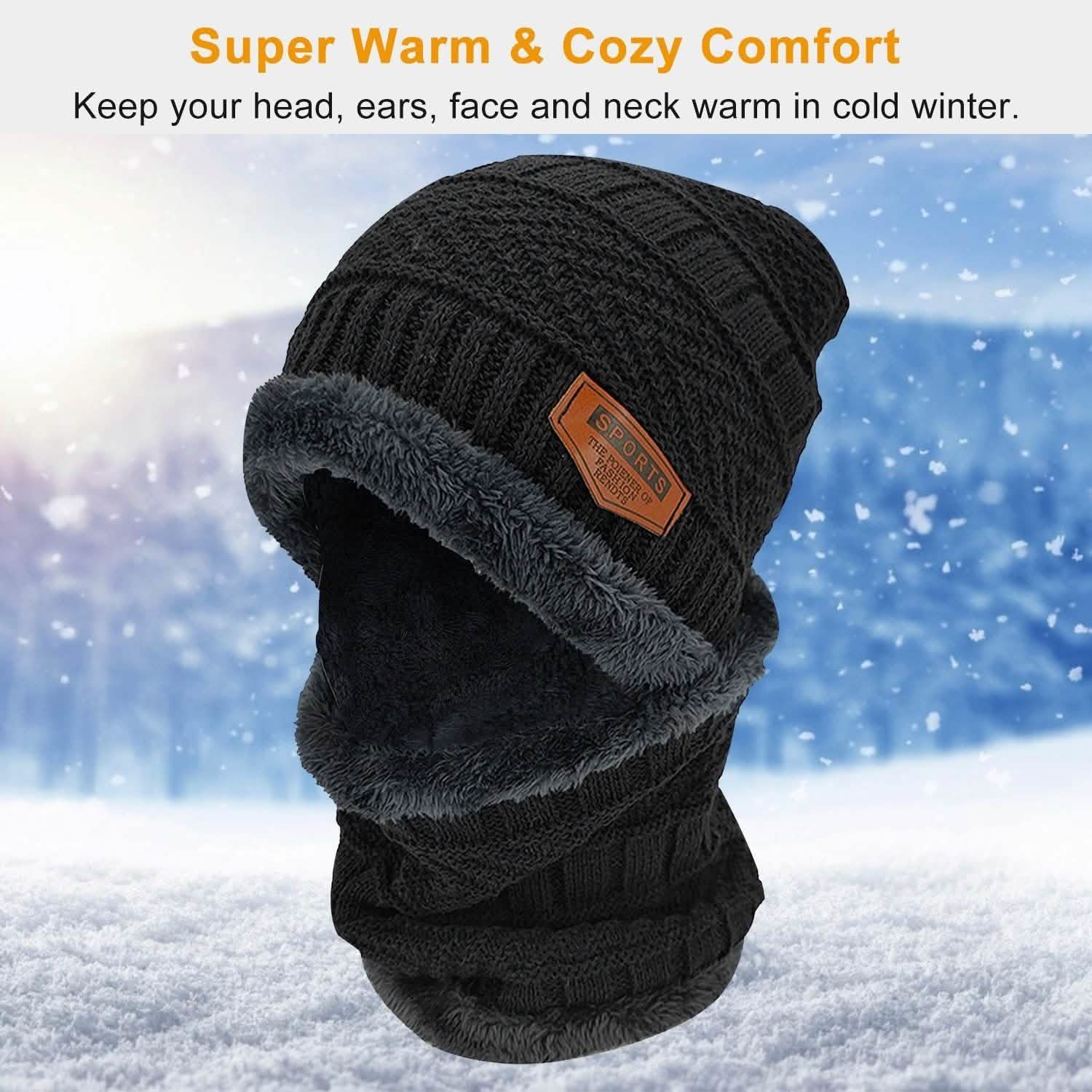 Unisex Winter Beanie Hat Scarf Set Hats - Tophatter Daily Deals
