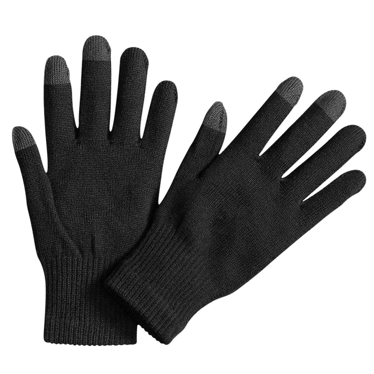 Unisex Winter Knit Gloves Touchscreen Black Gloves, Scarves & Earmuffs - Tophatter Daily Deals