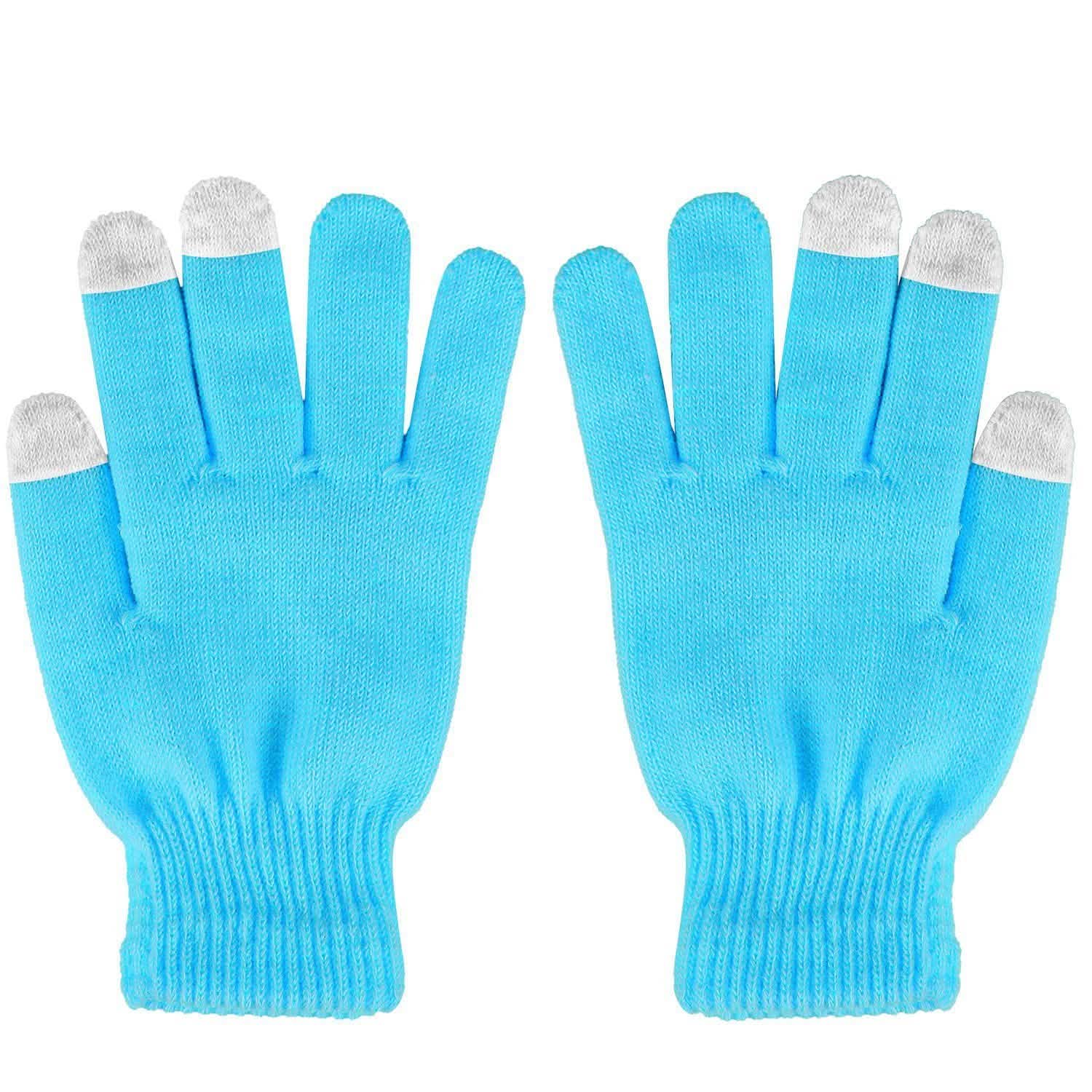 Unisex Winter Knit Gloves Touchscreen Blue Gloves, Scarves & Earmuffs - Tophatter Daily Deals